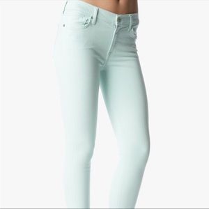 7 for all mankind skinny ankle jeans raw hem